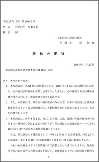 【東京第１回期日】東京弁護団長・原和良　訴状の概要